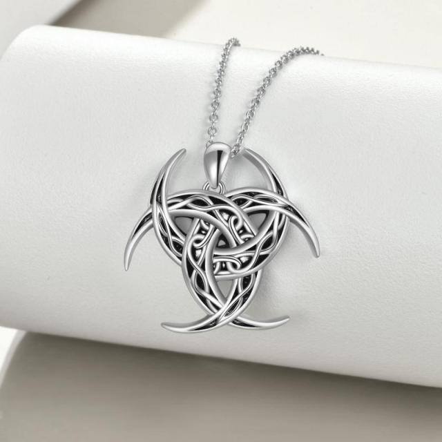 Sterling Silver Celtic Knot & Viking Rune Pendant Necklace-4
