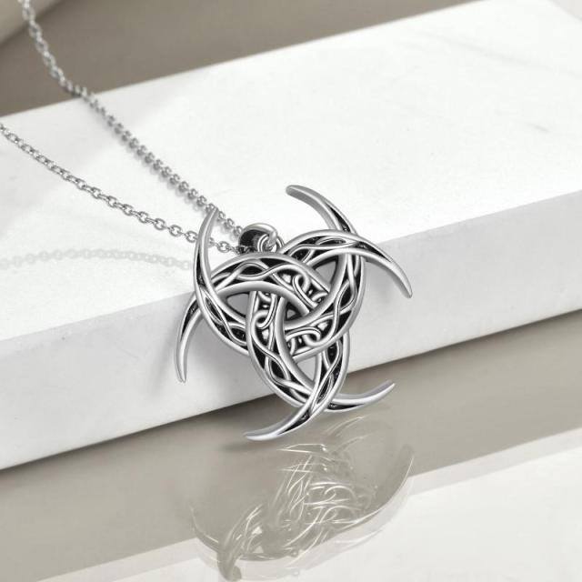 Sterling Silver Celtic Knot & Viking Rune Pendant Necklace-3