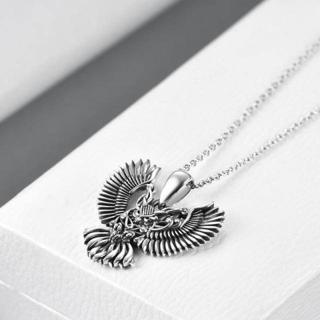 Sterling Silver Owl Pendant Necklace-4