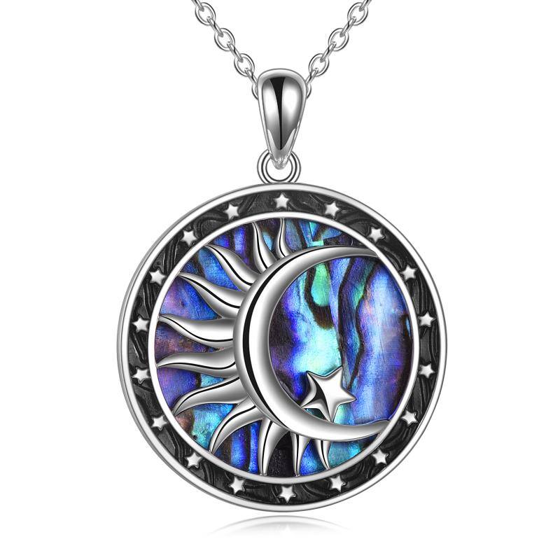 Moon Sun Star Necklace 925 Sterling 
