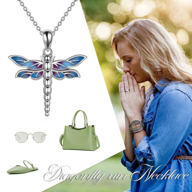 Sterling Silver Dragonfly Urn Necklace for Ashes-5