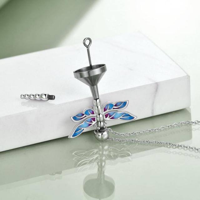 Sterling Silver Dragonfly Urn Necklace for Ashes-3