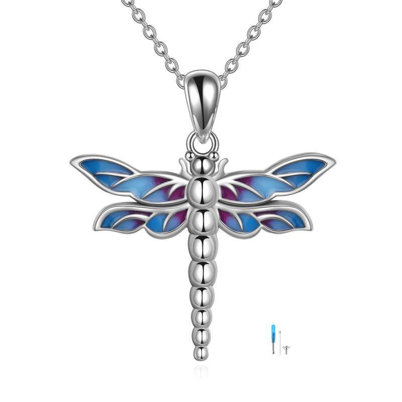 Sterling Silver Dragonfly Urn Necklace for Ashes-1