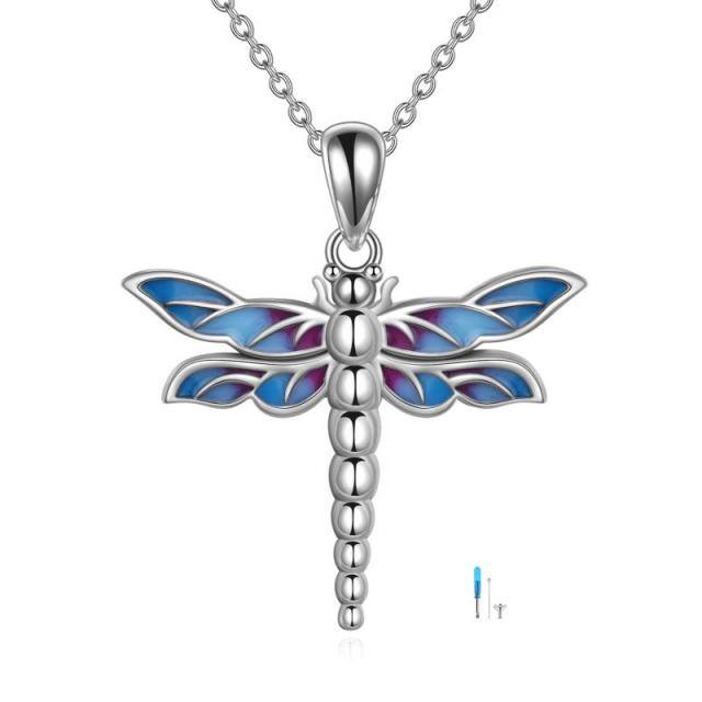 Sterling Silver Dragonfly Urn Necklace for Ashes-0