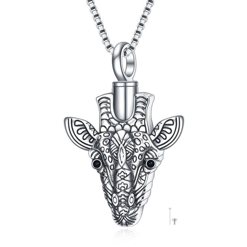 Sterling Silver Giraffe Urn Necklace for Ashes-1