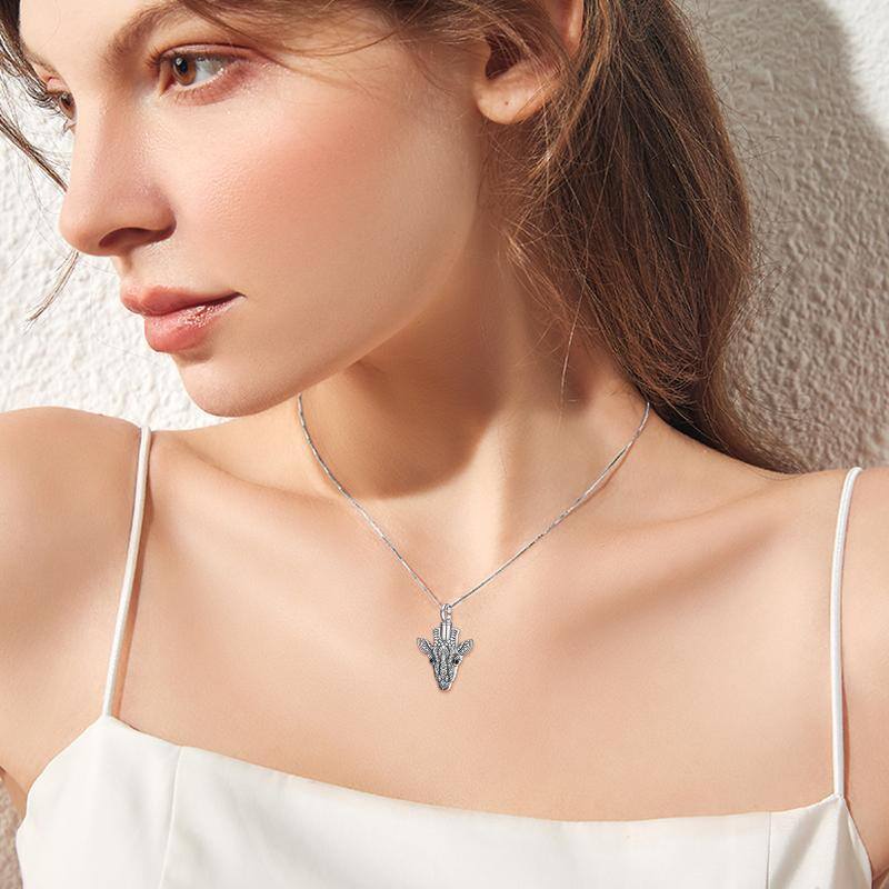 Sterling Silver Giraffe Urn Necklace for Ashes-2