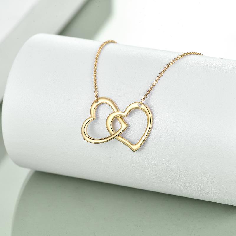 14K Gold Heart Pendant Necklace-4