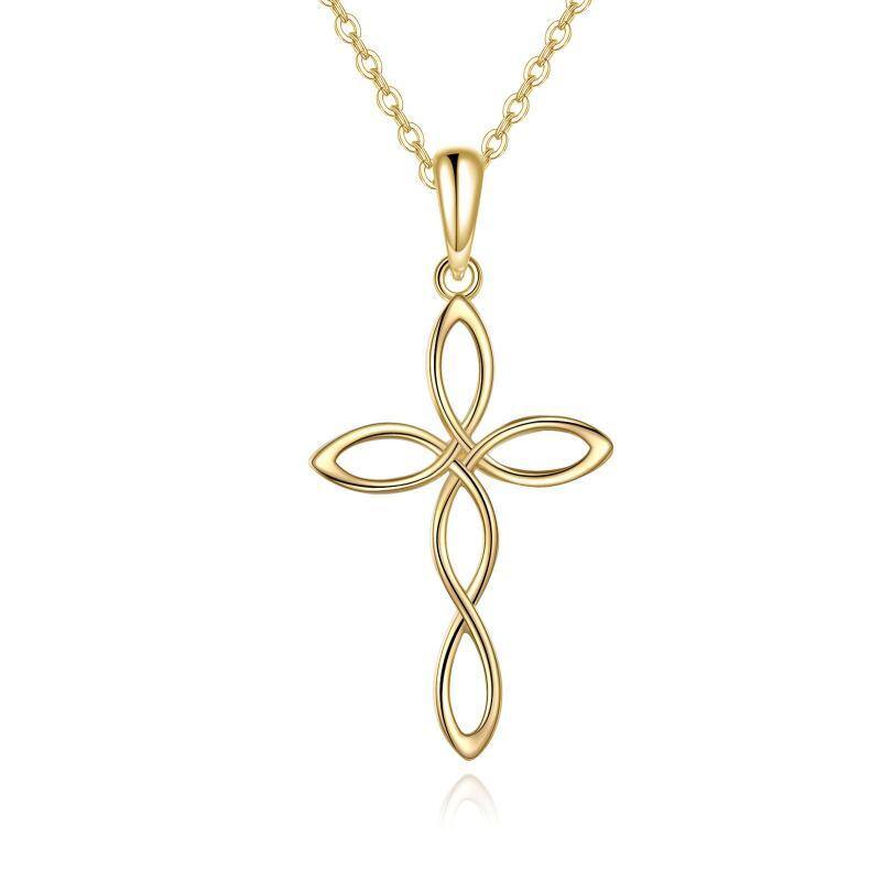 14K Gold Celtic Knot Pendant Necklace-1