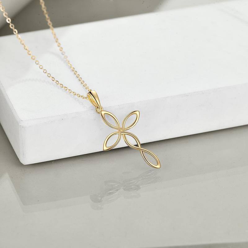 14K Gold Celtic Knot Pendant Necklace-4