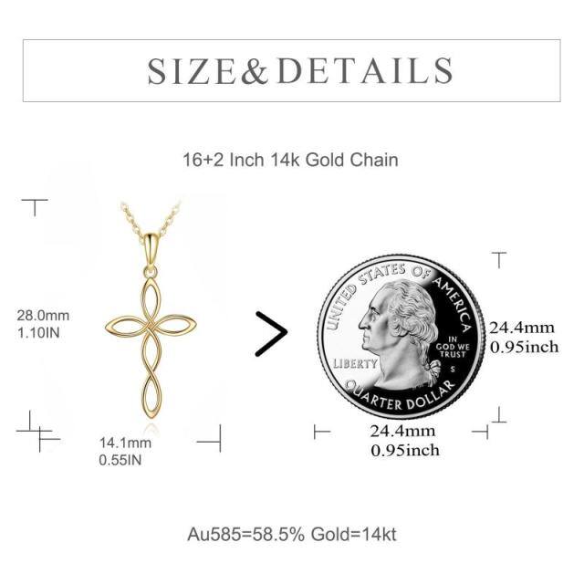 14K Gold Celtic Knot Pendant Necklace-5
