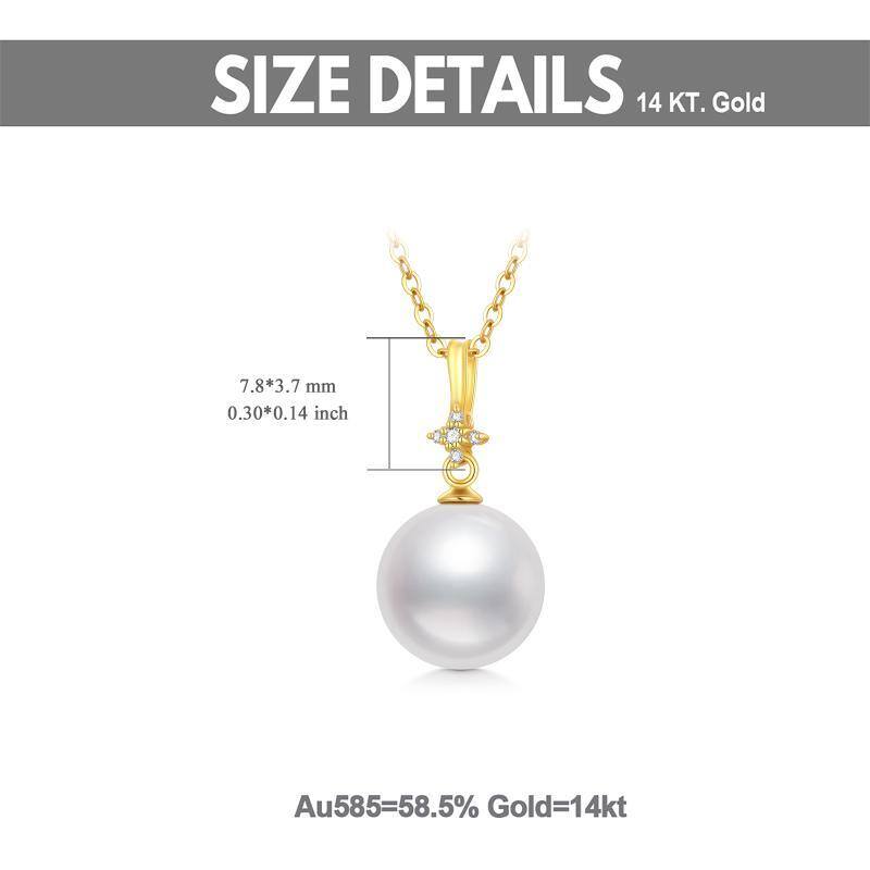 14K Gold Pearl Couple Pendant Necklace-5