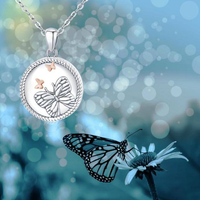 Sterling Silver Butterfly Pendant Necklace-2