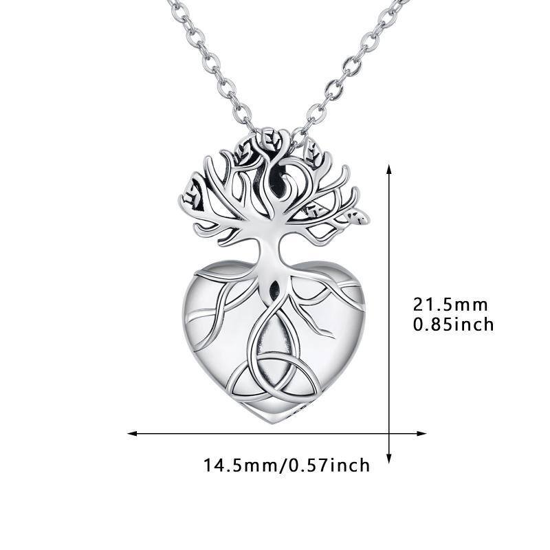 Sterling Silver Tree Of Life & Celtic Knot & Heart Urn Necklace for Ashes-5