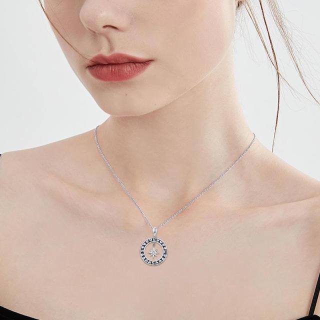 Collier en argent sterling avec pendentif étoiles en zircon cubique avec lettre initiale E-1