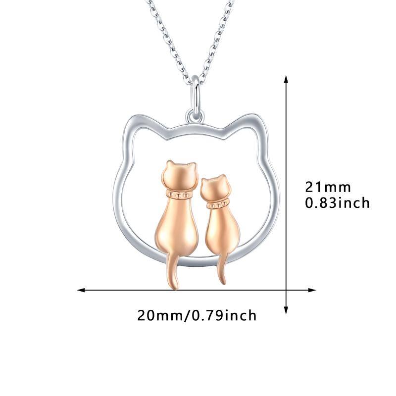 Two-tone Cat Pendant Necklace for Women Kids-7