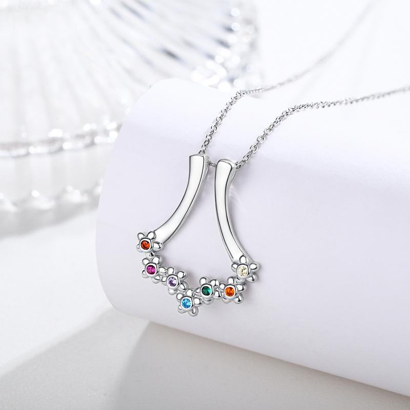 Sterling Silver Chakras & Flowers Ring Holder Necklace for Women-4