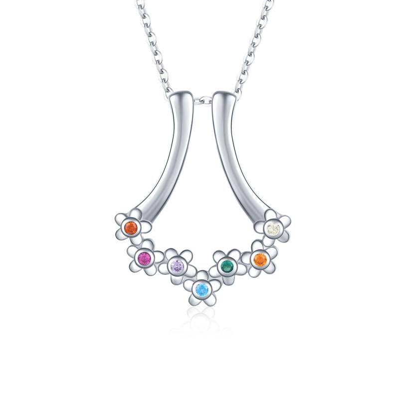 Collier porte-bague en argent sterling avec fleurs de chakras pour femme