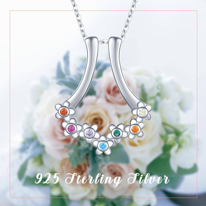 Sterling Silver Chakras & Flowers Ring Holder Necklace for Women-6