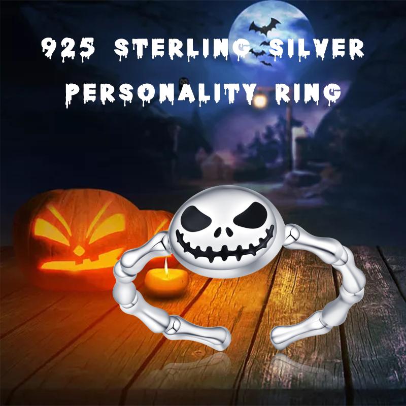 Sterling Silver Jack Shillington Halloween Rings 8 0344a1d427573173217100b6aaebce5b