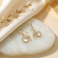wholesale 925 Sterling Silver Gold Plated Bow Knot White Moonstone Cz Drop Earrings-0-1