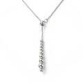 wholesale 925 Sterling Silver Beaded Ball Drop Lariat Necklace Adjustable Y Chain Necklace For Women-0-0
