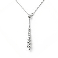 wholesale 925 Sterling Silver Beaded Ball Drop Lariat Necklace Adjustable Y Chain Necklace For Women-undefined