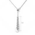 wholesale 925 Sterling Silver Beaded Ball Drop Lariat Necklace Adjustable Y Chain Necklace For Women-0-2