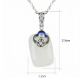 wholesale 925 Sterling Silver Elegant White Jade Pendant Necklace with Silver Ruyi and Coin Motif Enamel Detailing - JewelryODM-0-2