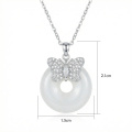 wholesale 925 Sterling Silver Butterfly Cubic Zirconia White Donut Pendant Necklace For Women-0-3