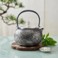 wholesale 999 Pure Silver Hammered Phoenix Engraved Vintage Teapot Kettle With Handle-0-1