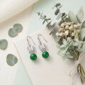 wholesale 925 Sterling Silver Butterfly Cubic Zirconia Green Jade Bead Drop Earrings For Women-0-2