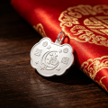 wholesale 925 Sterling Silver Chinese Fu Character Moon Star Good Fortune Lock Pendant Charm-0-3