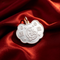 wholesale 925 Sterling Silver Chinese Fu Character Moon Star Good Fortune Lock Pendant Charm-0-2