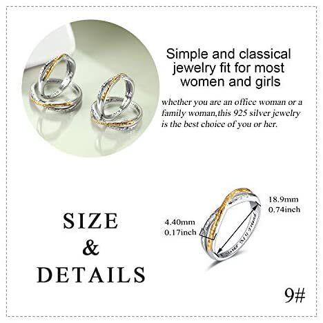 Sterling Silver Two-tone Infinity Symbol Ring with Engraved Word-4