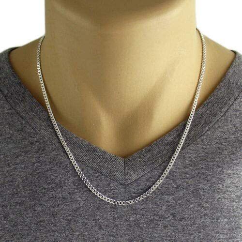 Sterling Silver Curb Link Chain Necklace-1