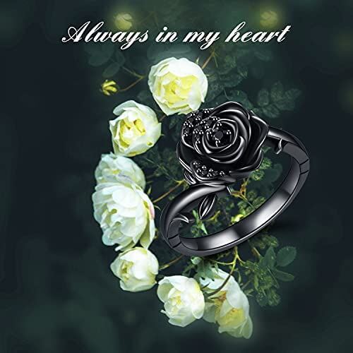 16267617818661fccf429 - Rose Flower Cremation Urn Ring 925 Sterling Silver Black Rose Funeral Keepsake Ring Memorial Jewelry Bereavement Gifts for Women