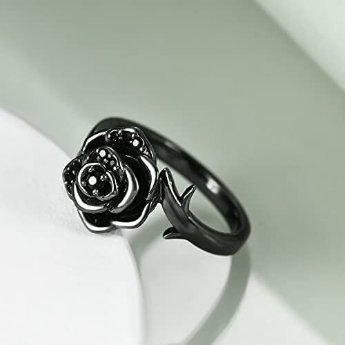 1626761784841b421e501 - Rose Flower Cremation Urn Ring 925 Sterling Silver Black Rose Funeral Keepsake Ring Memorial Jewelry Bereavement Gifts for Women