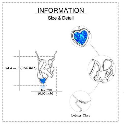 Sterling Zilveren Opaal Moeder & Dochter Hanger Ketting-6