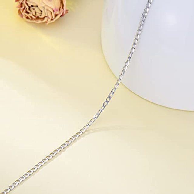 Sterling Silver Curb Link Chain Necklace-4
