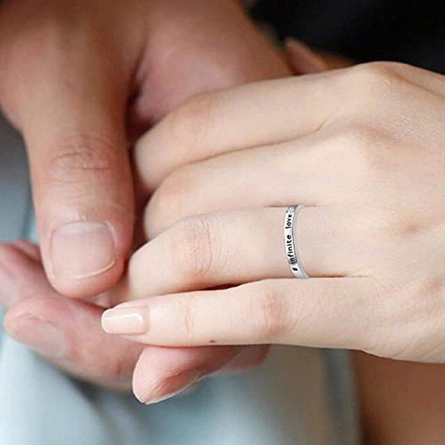 Anéis de casal 925 prata esterlina infinito aberto anel ajustável para mulheres-4