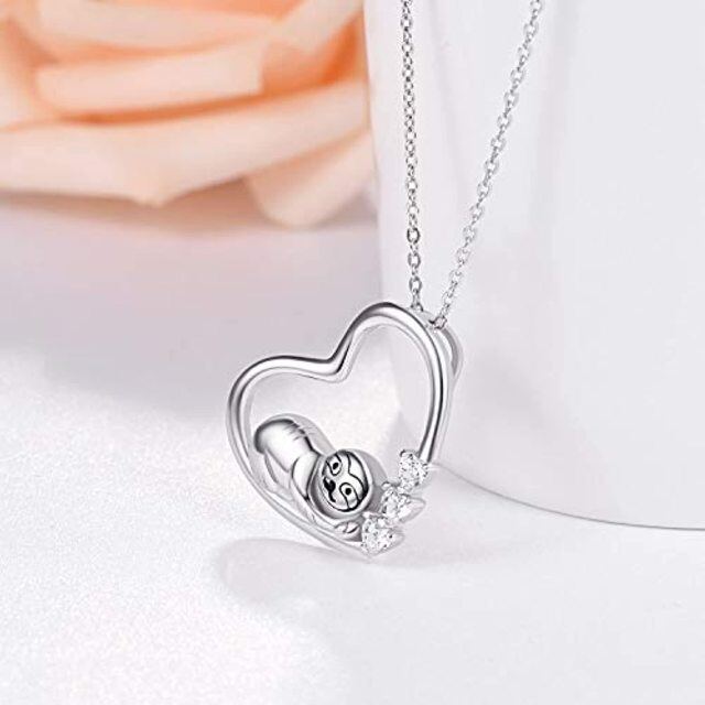 Sterling Silver Heart Pendant Necklace-2