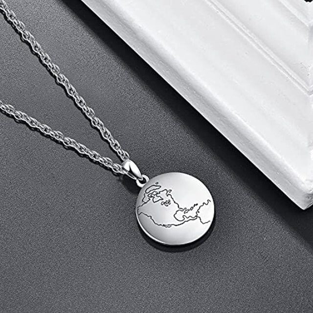 Sterling Silver Compass Pendant Necklace-3