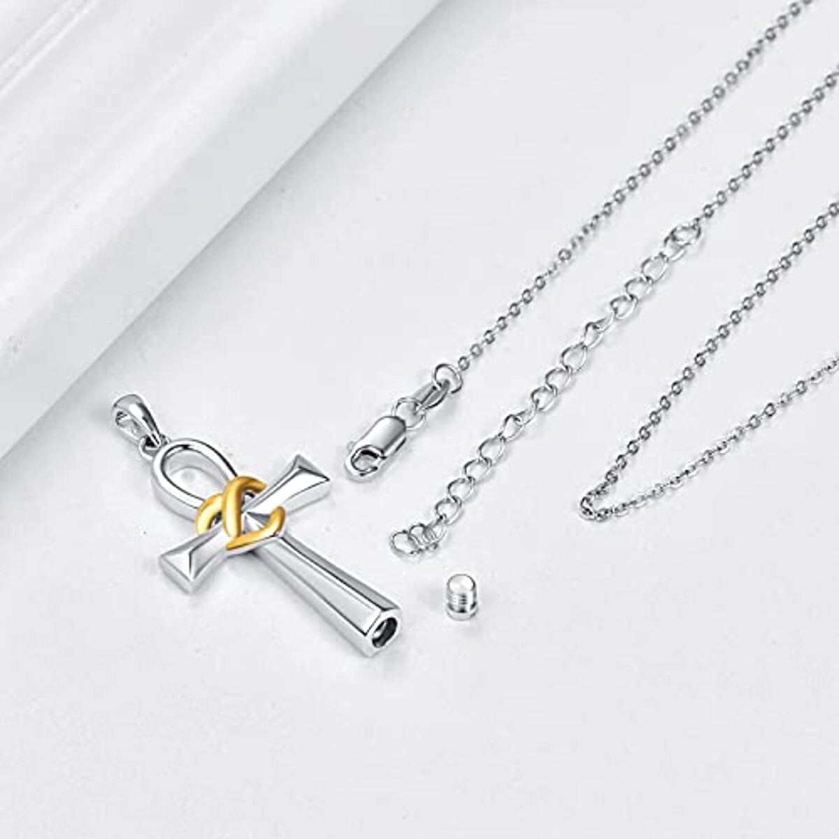 Collier pendentif croix en argent sterling-4