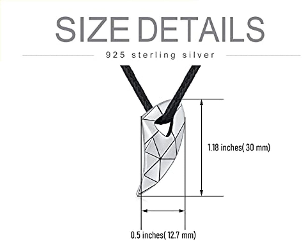 Sterling Silber Wolfszahn-Anhänger Halskette-6