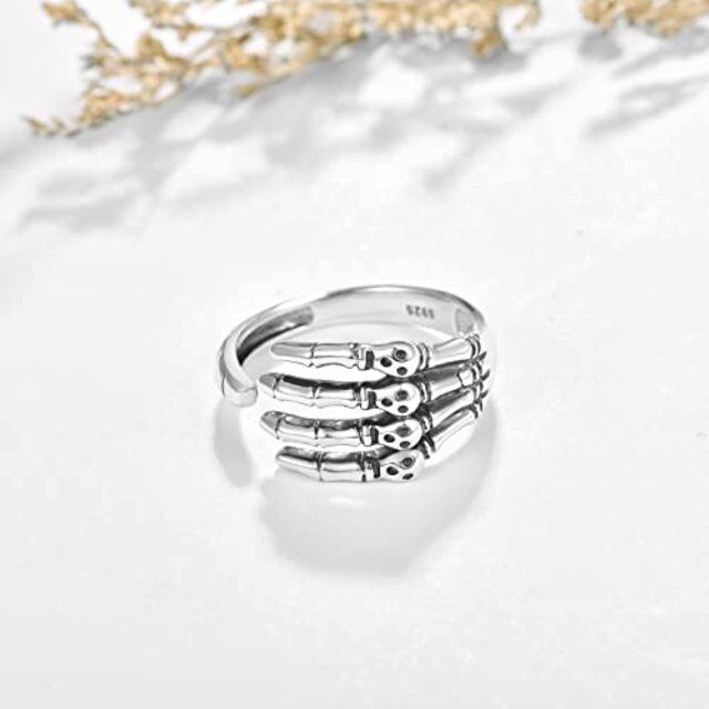 Sterling Silver Skeleton Open Ring-4