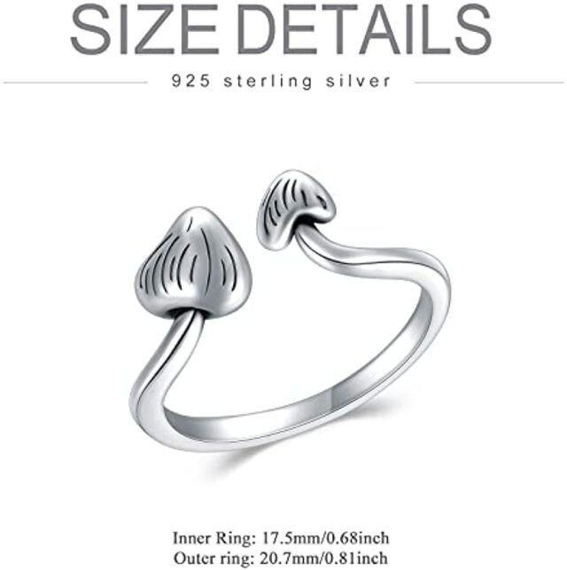 Sterling Silver Mushroom Open Ring-5