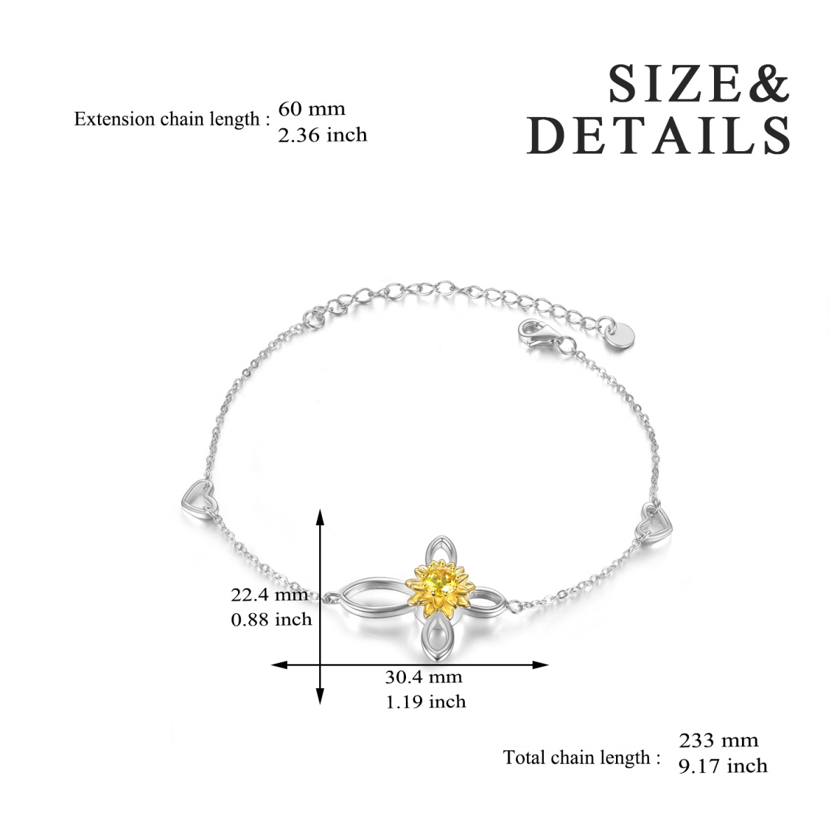 Sterling Silver Two-tone Cubic Zirconia Sunflower Urn Necklace for Ashes-5