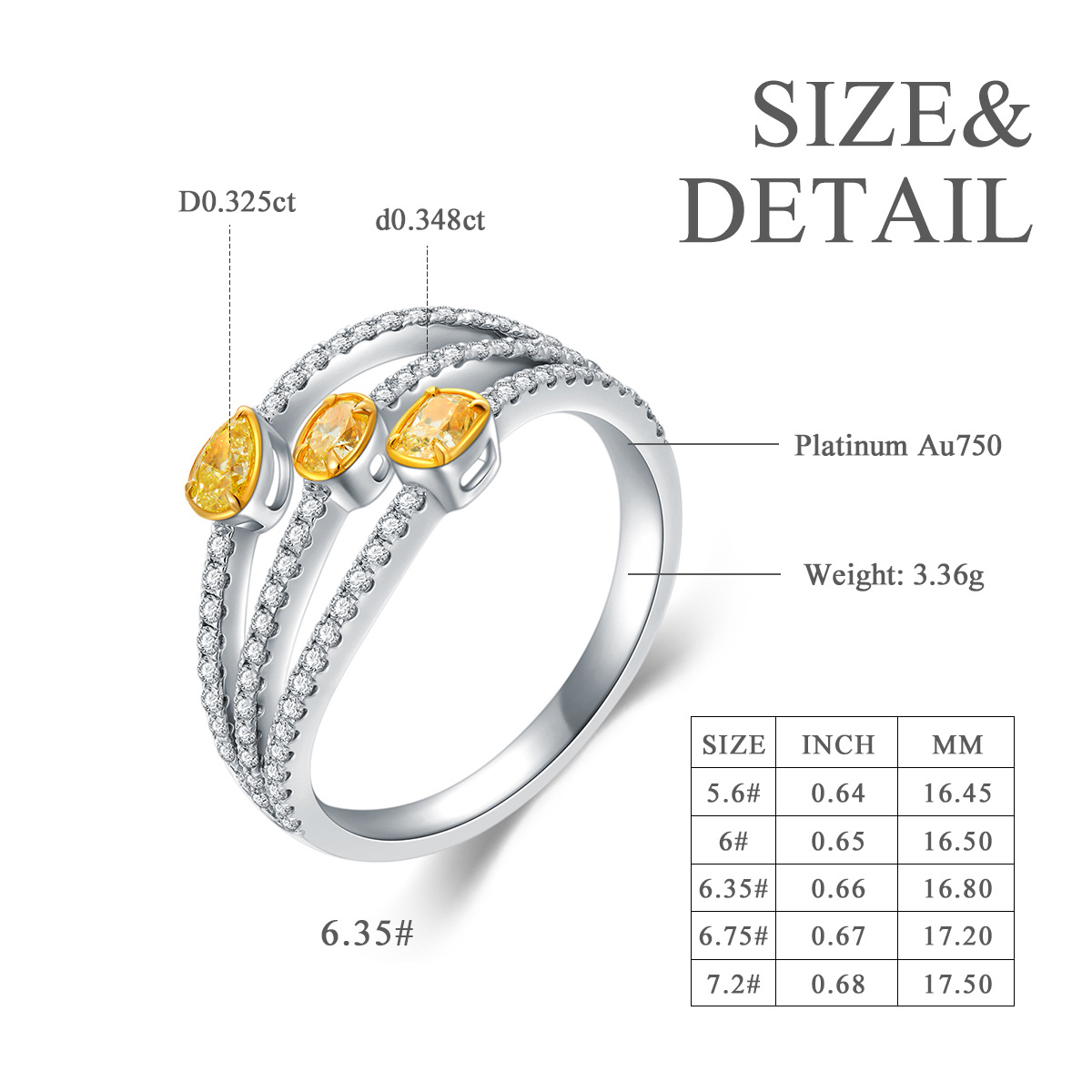 18K White Gold With Yellow Diamond Layered Leaf Halo Cushion Ring Gifts ideal for Women-5