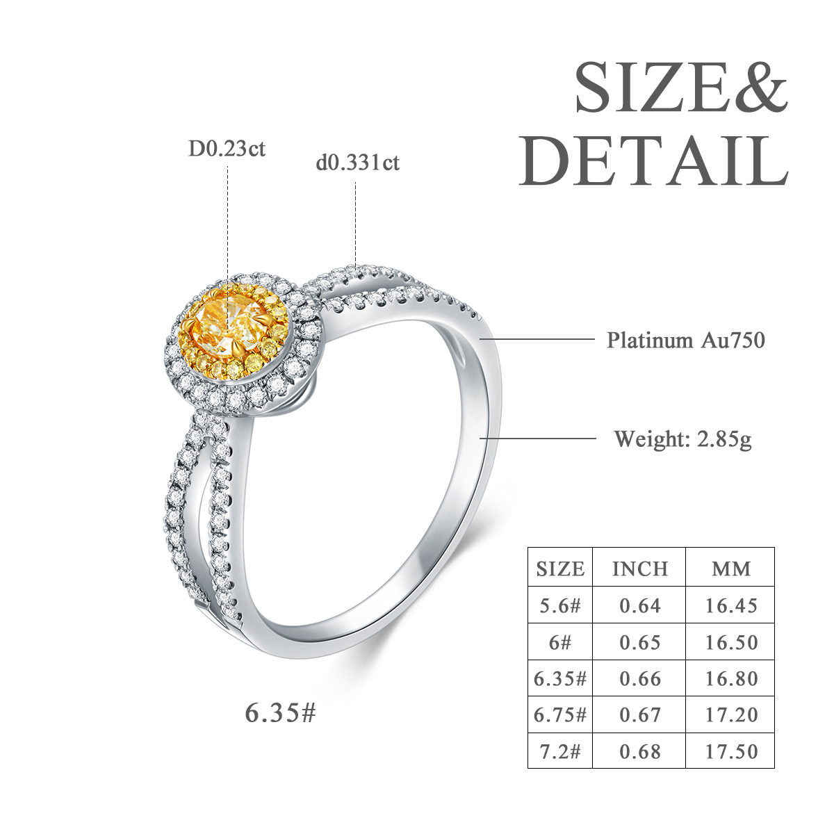18K White Gold Circular Shaped Diamond Engagement Ring-6