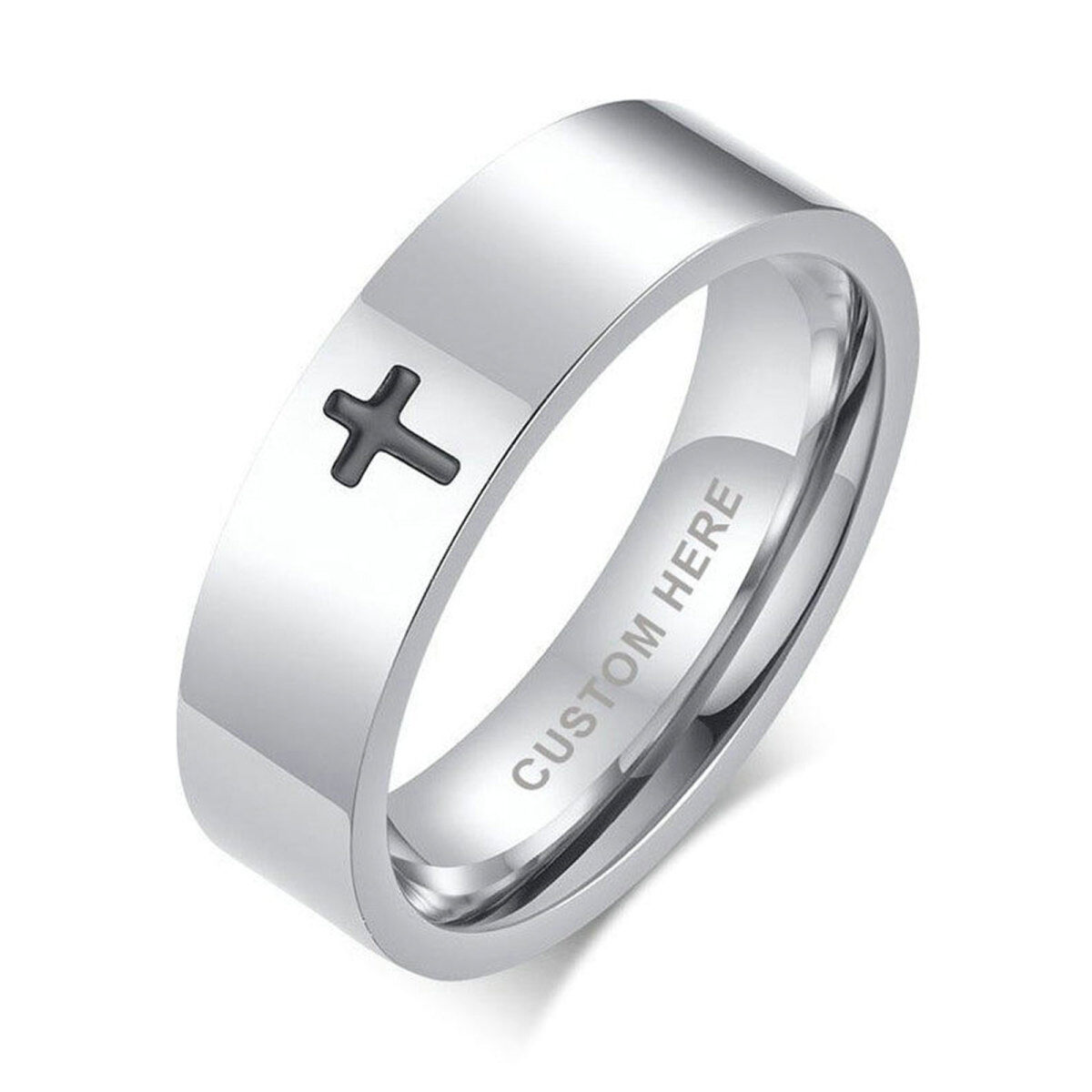 Sterling Silber Kreuz Ring für Männer-1